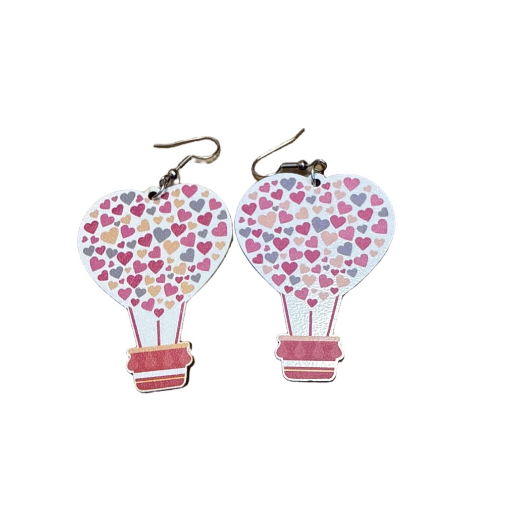 Heart Balloon Earrings with Multicolor Hearts